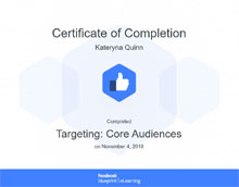 Facebook. Targeting Core Audiences