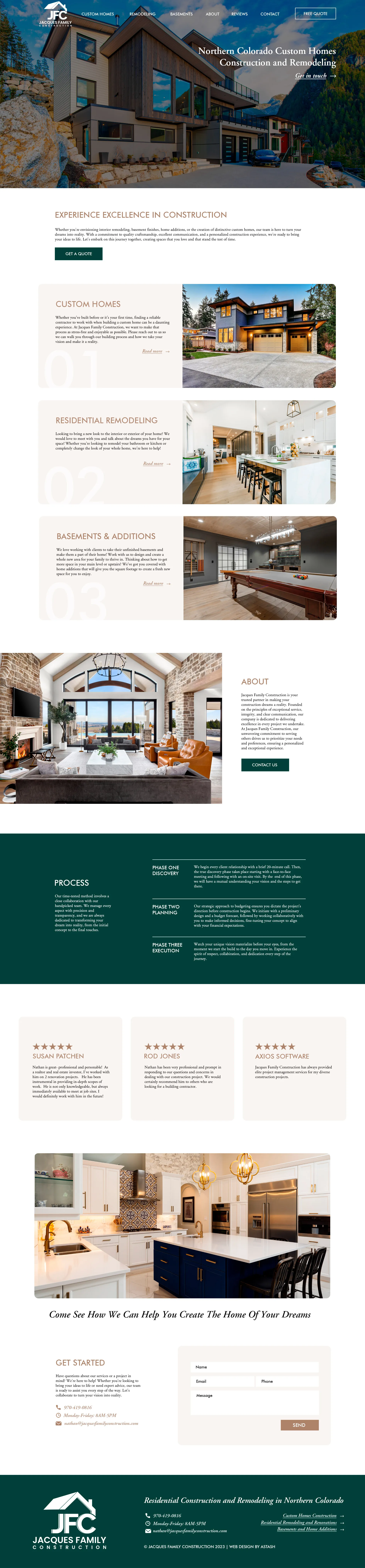 Jacques Family Construction web design