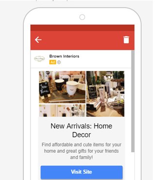 Expanded Gmail ad with Visit Site button
