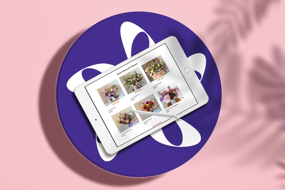 Isidora bouquet gallery on a tablet