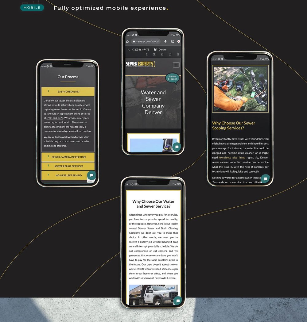 Sewer Experts mobile pages