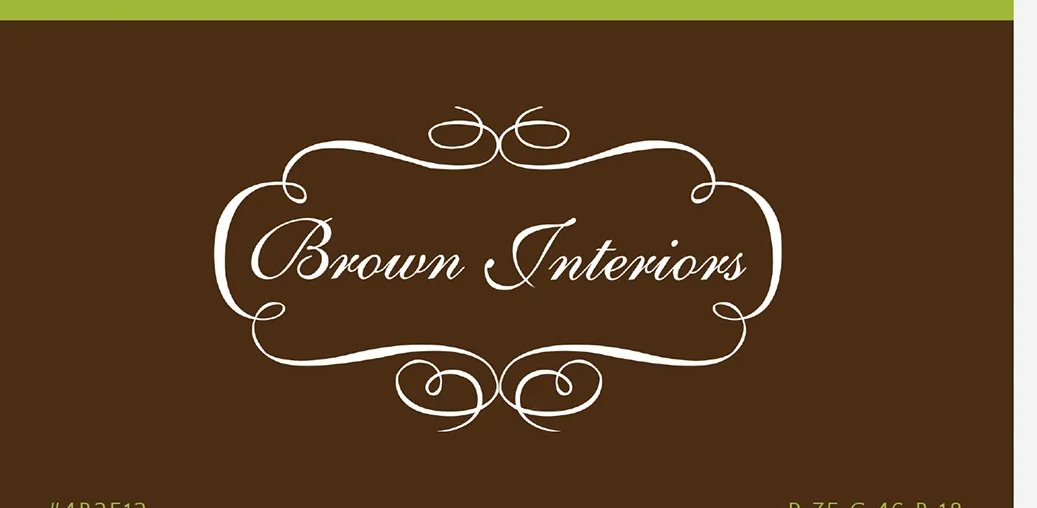 Brown Interiors logo on brown background