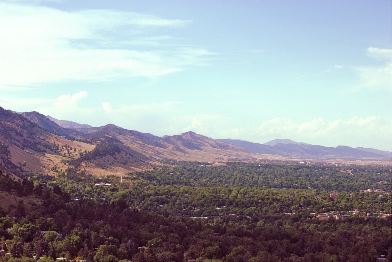 View over Boulder and the valley from the foothills