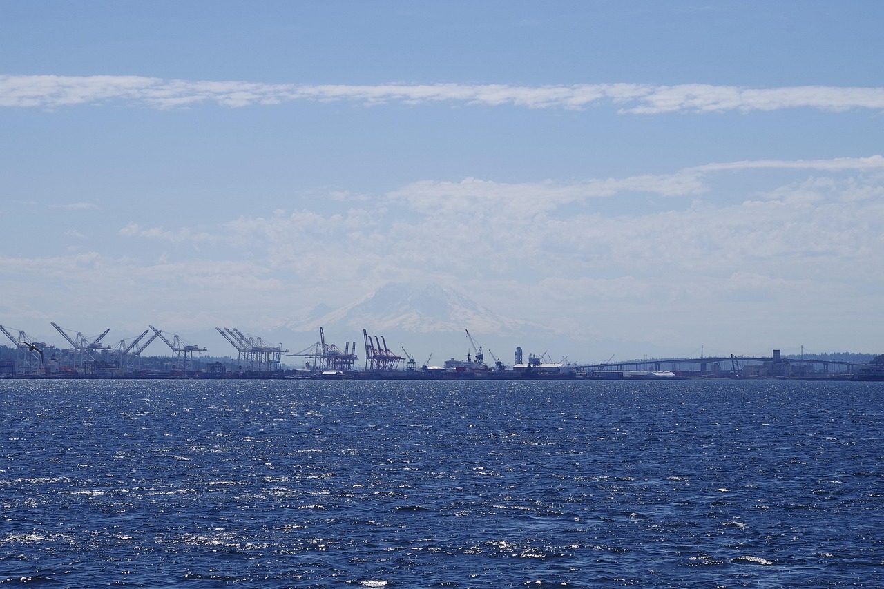 Shipping cranes across Commencement Bay, Tacoma