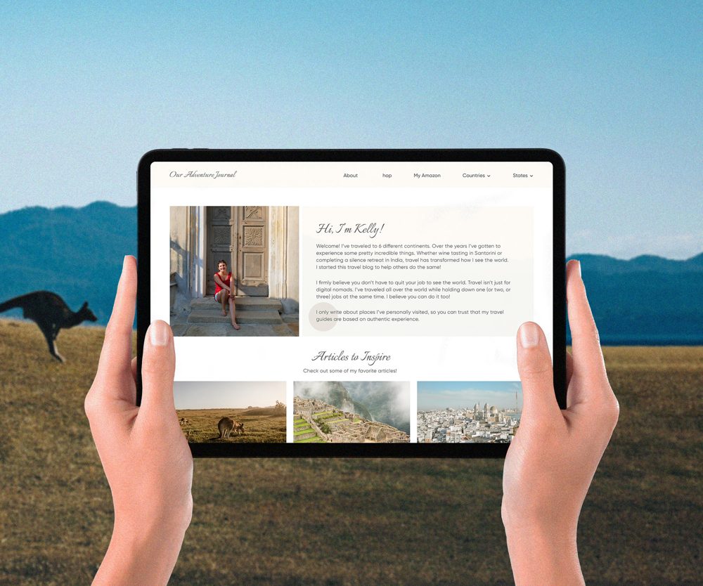 Our Adventure Journal tablet mockup